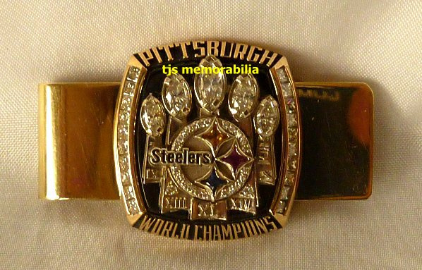 2005  PITTSBURGH STEELERS SUPER BOWL XL CHAMPIONSHIP RING TOP MONEY CLIP