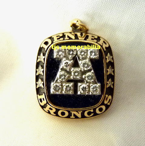 1986 DENVER BRONCOS AFC CHAMPIONSHIP RING TOP / PENDANT