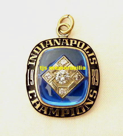 1989 INDIANAPOLIS INDIANS MINOR LEAGUE ( CLEVELAND INDIANS ) CHAMPIONSHIP RING TOP / PENDANT