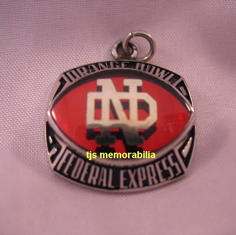 1990 NOTRE DAME ORANGE BOWL CHAMPIONSHIP PENDANT