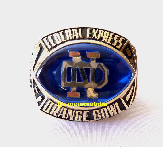 1990 NOTRE DAME FIGHTING IRISH ORANGE BOWL CHAMPIONSHIP RING