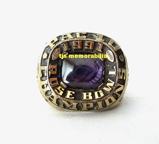 1991 WASHINGTON HUSKIES ROSE BOWL CHAMPIONSHIP RING