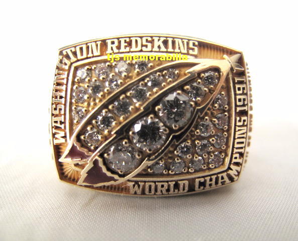 1991 WASHINGTON REDSKINS SUPER BOWL XXVI CHAMPIONSHIP RING - PLAYER