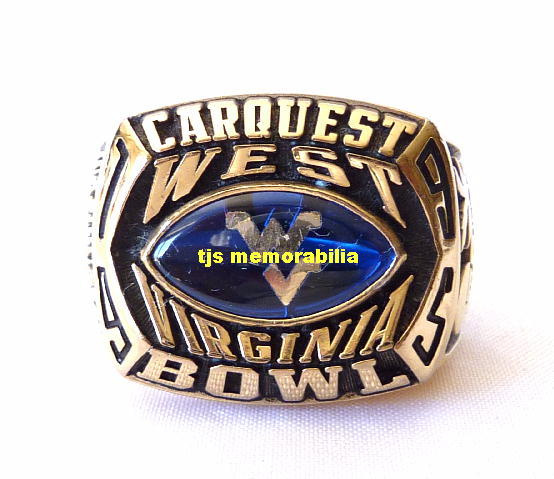 1995 WEST VIRGINIA MOUNTAINEERS CAR QUEST BOWL CHAMPIONSHIP RING - PLAYER