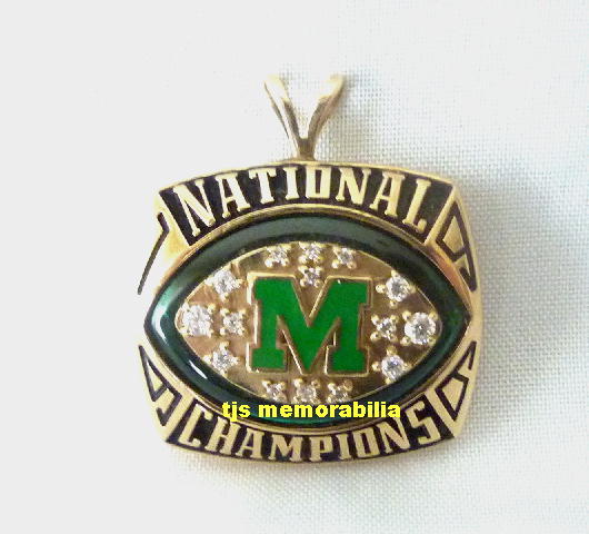 1996 MARSHALL THUNDERING HERD NATIONAL CHAMPIONSHIP RING TOP / PENDANT