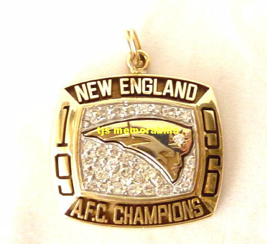 1996 NEW ENGLAND PATRIOTS AFC CHAMPIONSHIP RING TOP PENDANT - PLAYER