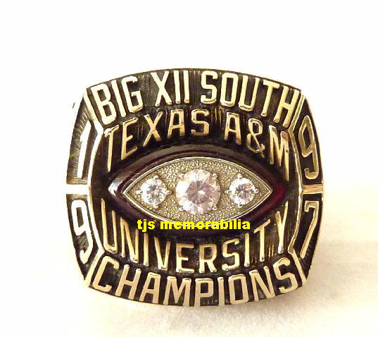 1997 TEXAS A & M  AGGIES BIG 12 SOUTH CHAMPIONSHIP RING 