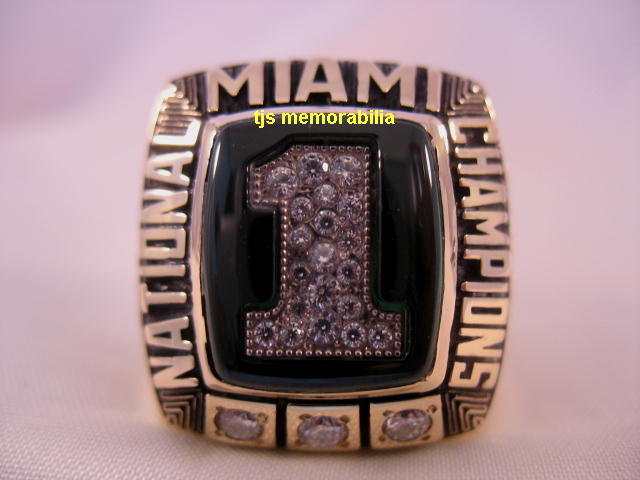 1999 MIAMI HURRICANES WORLD SERIES NATIONAL CHAMPIONSHIP RING