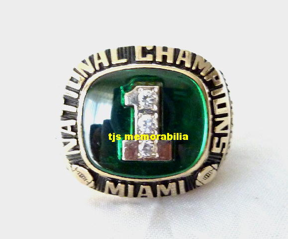 2001 UNIVERSITY OF MIAMI HURRICANES ALUMNI CHAMPIONSHIP RING