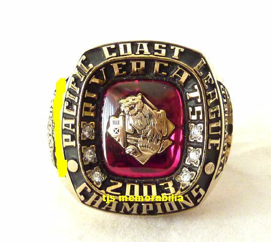 2003 SACRAMENTO RIVER CATS WORLD SERIES PCL CHAMPIONSHIP RING