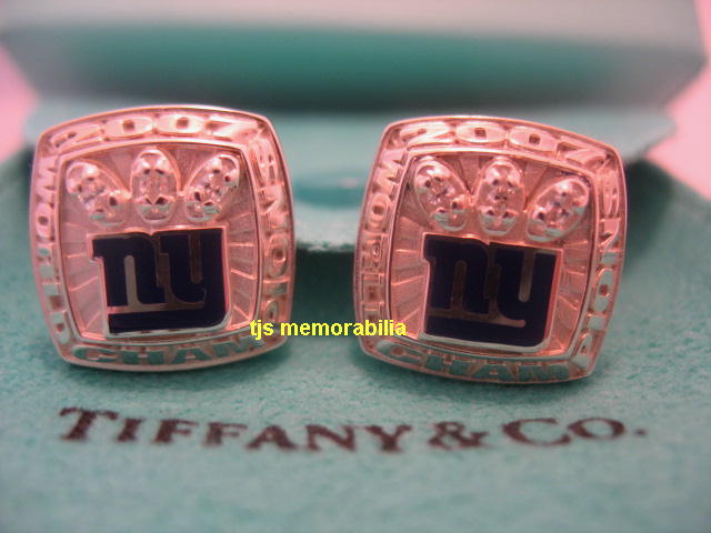 2007 NY GIANTS SB XLII CHAMPIONSHIP CUFFLINKS