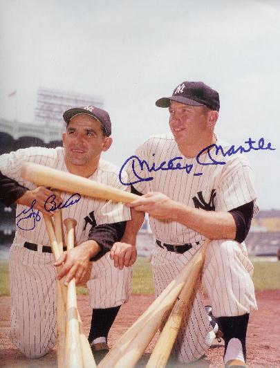 MICKEY MANTLE & YOGI BERRA SIGNED FAMOUS OZZIE SWEET PHOTO !