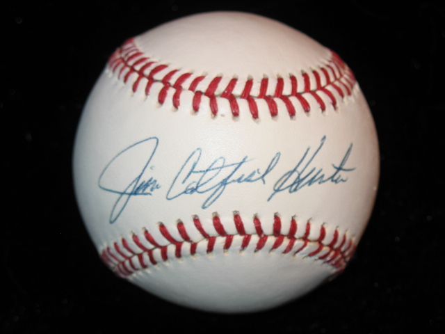 CATFISH HUNTER AUTOGRAPHED BASEBALL