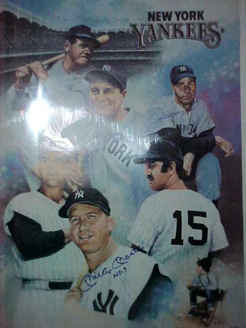 MICKEY MANTLE & JOE DIMAGGIO SIGNED POSTER