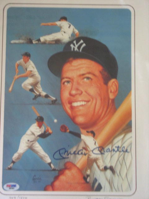 MICKEY MANTLE SIGNED LIMITED EDITION LITHO !