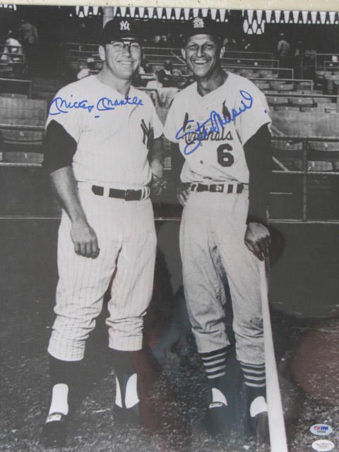 MICKEY MANTLE , STAN MUSIAL  SIGNED 16 X 20 LARGE PHOTO!