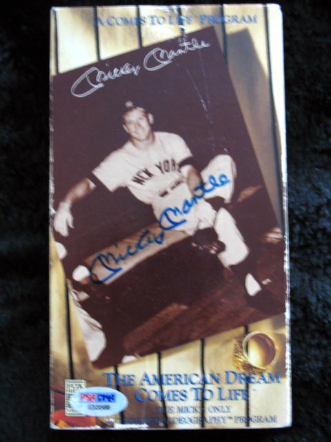 MICKEY MANTLE SIGNED VHS TAPE AND BOX
