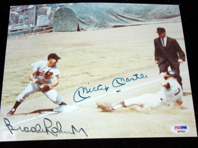 MICKEY MANTLE BROOKS ROBINSON 8 x 10 COLOR PHOTO