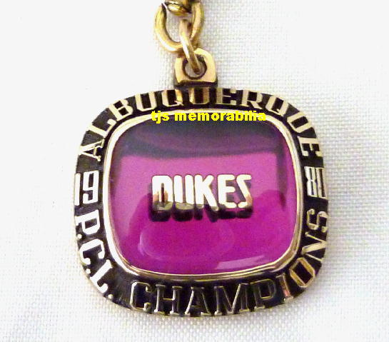 1980 ALBUQUERQUE DUKES LA DODGERS CHAMPIONSHIP RING TOP PENDANT