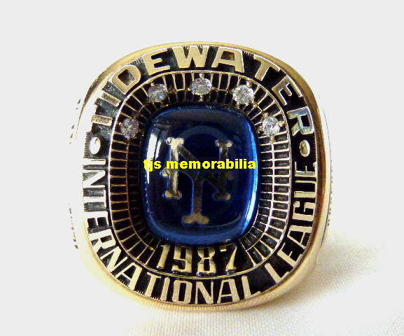 1987 NEW YORK METS TIDEWATER TIDES INTERNATIONAL LEAGUE CHAMPIONSHIP RING