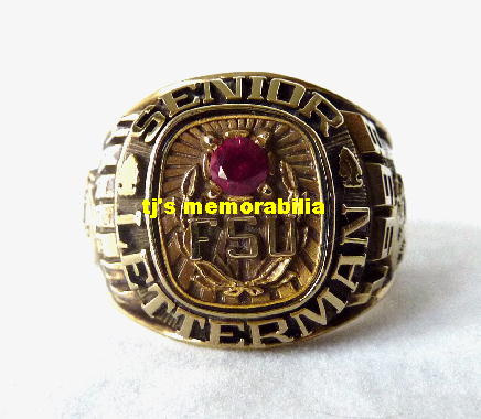 1998 FLORIDA STATE SEMINOLES SENIOR LETTERMAN CHAMPIONSHIP RING