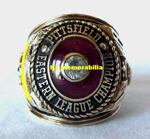 1968 PITTSFIELD RED SOX EASTERN LEAGUE CHAMPIONSHIP RING