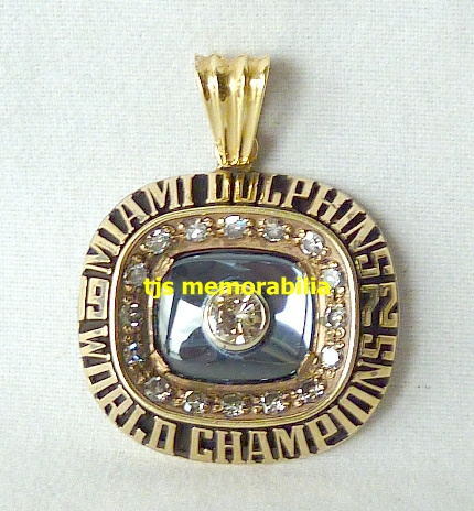 1972 MIAMI DOLPHINS SUPER BOWL VII CHAMPIONSHIP RING TOP PENDANT