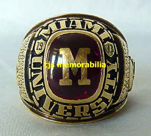 1973 MIAMI UNIVERSITY REDHAWKS TANGERINE BOWL CHAMPIONSHIP RING