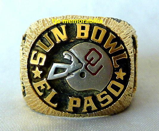 1981 OKLAHOMA SOONERS SUN BOWL CHAMPIONSHIP RING