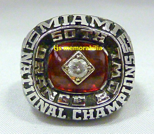 1983 MIAMI HURRICANES NATIONAL CHAMPIONSHIP RING