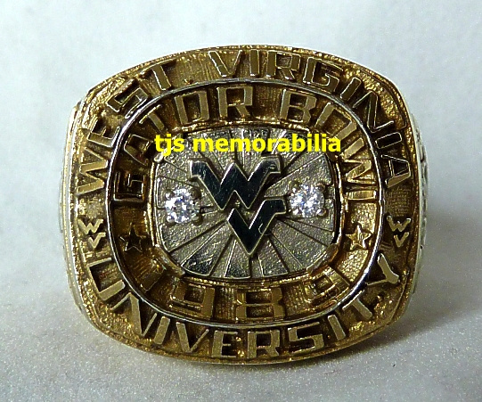 1989 WEST VIRGINIA MOUNTAINEERS GATOR BOWL CHAMPIONSHIP RING 