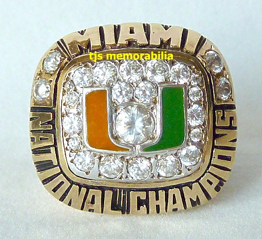 1991 U OF MIAMI HURRICANES NATIONAL CHAMPIONSHIP RING !