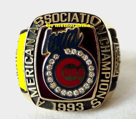 1993 IOWA CUBS CHICAGO CUBS AMERICAN ASSOCIATION CHAMPIONSHIP RING