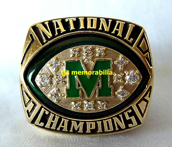 1996 MARSHALL THUNDERING HERD NATIONAL CHAMPIONSHIP RING - PLAYERS