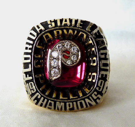 1991 CLEARWATER PHILLIES FLORIDA STATE LEAGUE CHAMPIONSHIP RING