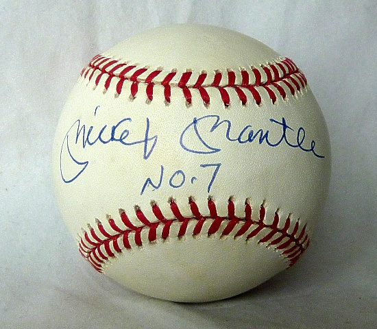 MICKEY MANTLE SIGNED & AUTOGRAPHED NO 7 UPPER DECK AUTHENTICATED AL BASEBALL